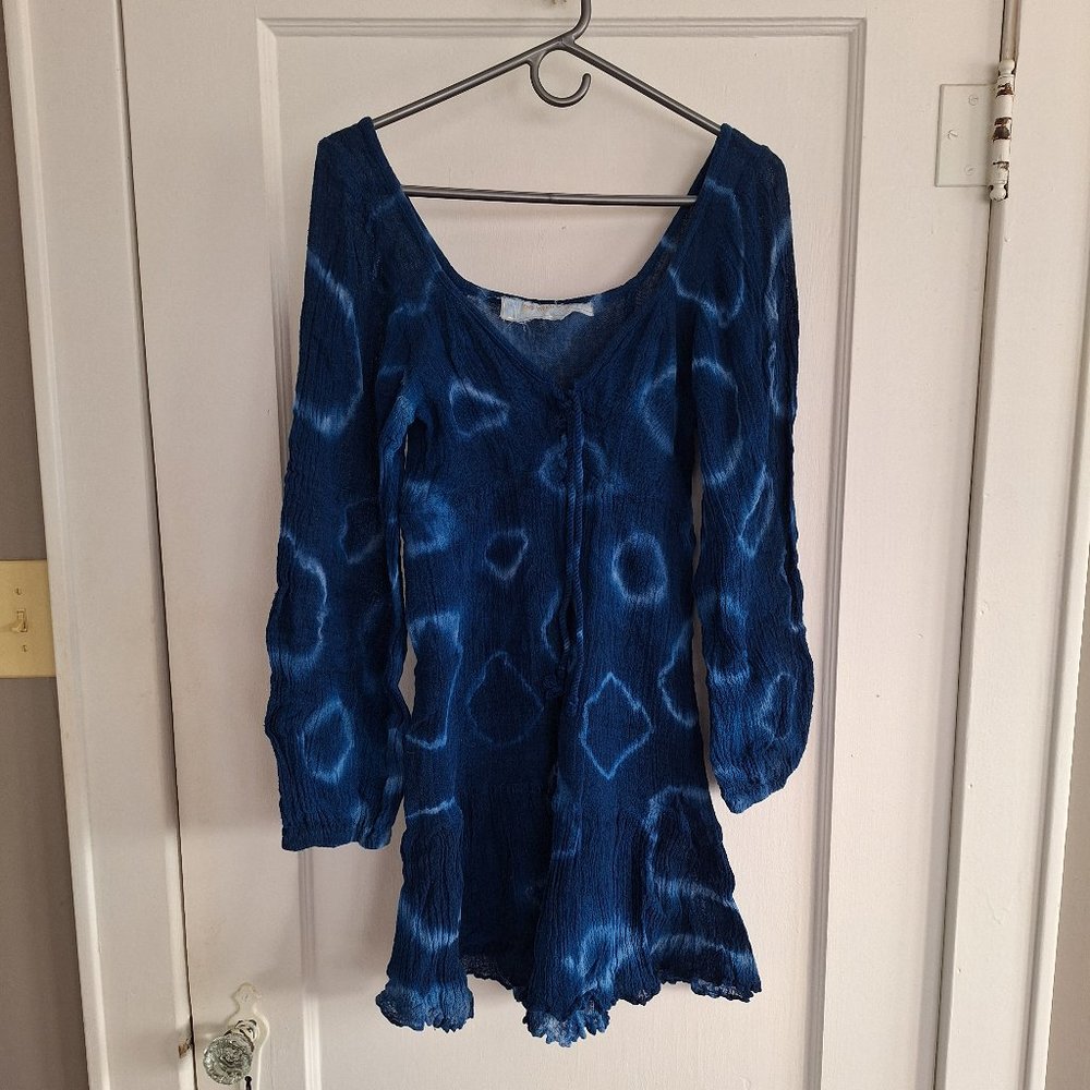 Jen's Pirate Booty indigo tie dye mini dress xs